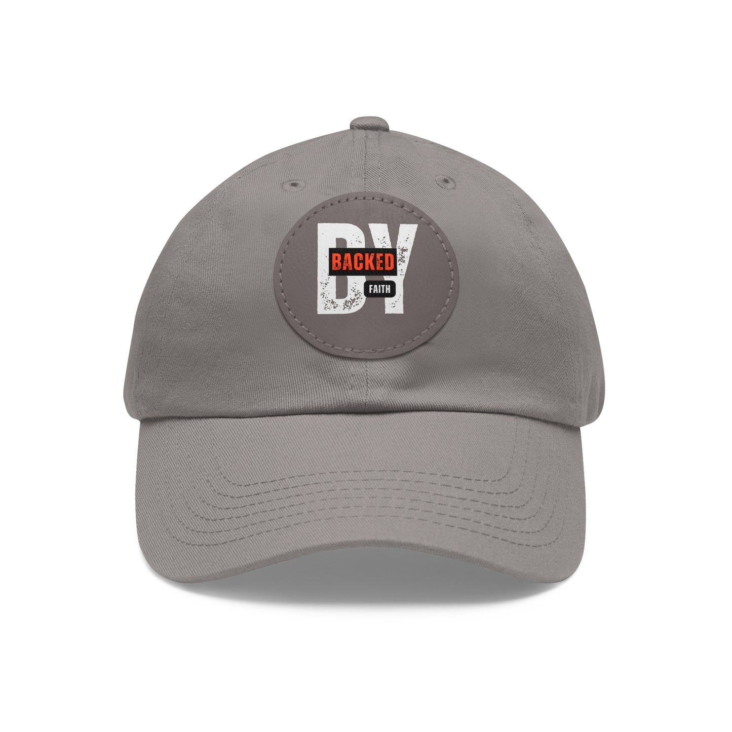 Dad Hat with Leather Patch (Round)